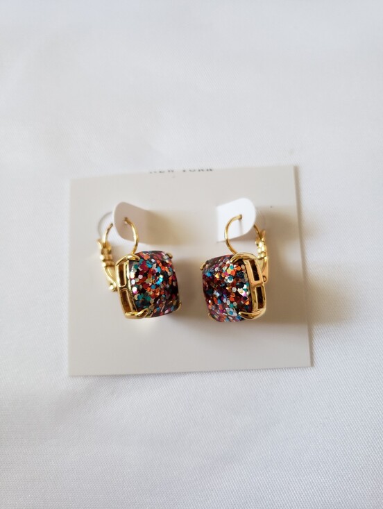 kate spade Jewelry - Kate Spade Glitter Crystal Square Studs Earrings
